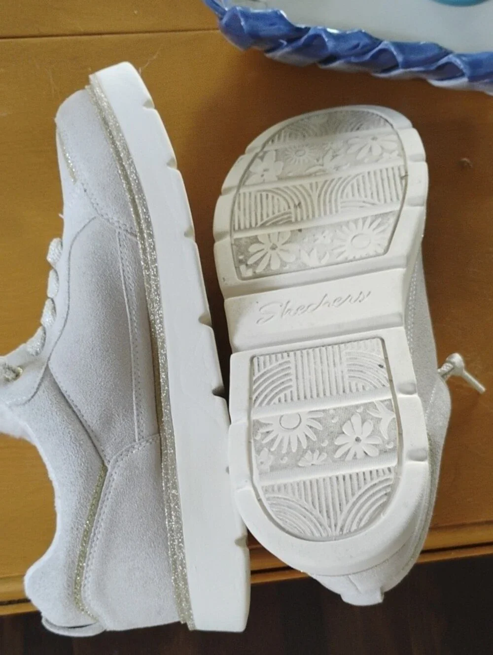 Sketchers Star Accent Sneaker with Glitter Trim